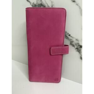 Designer Guild Leather Travel Wallet Passport Holder Pink Suede Quality passport